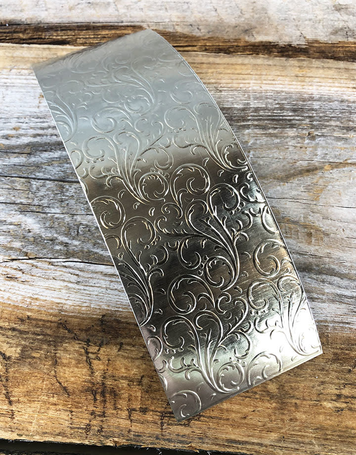 NSP35 = Patterned Nickel Silver Sheet ''Vines'' 2'' x 6'' (Choose Gauge)