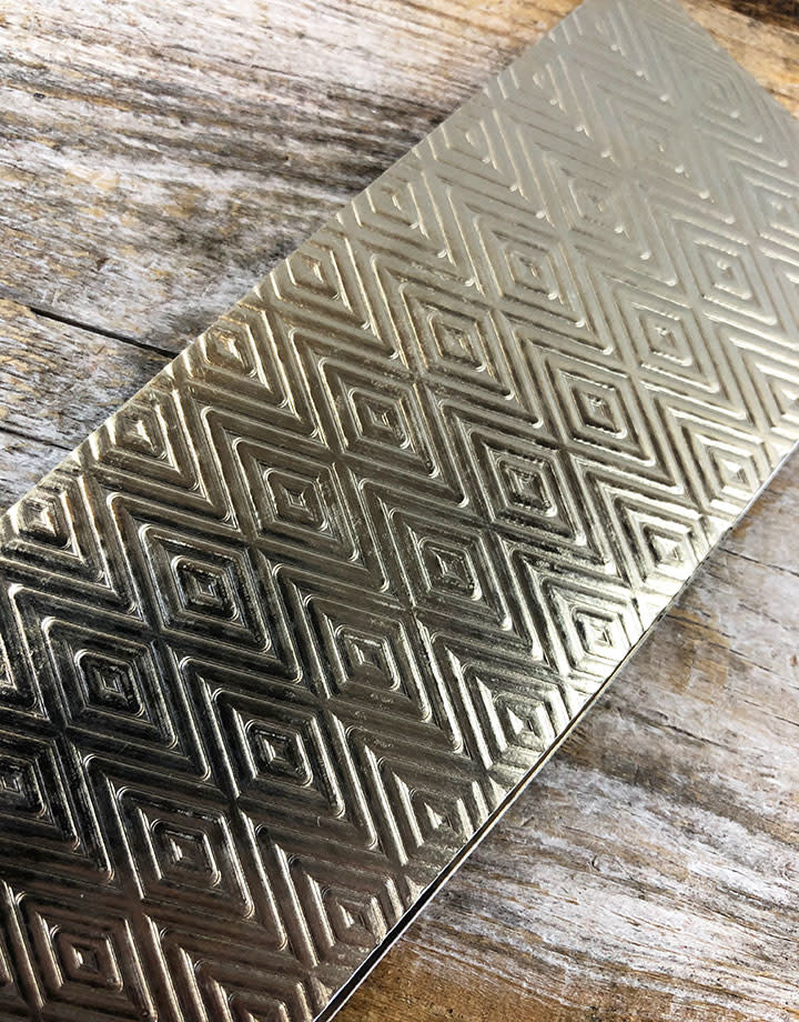 NSP42 = Patterned Nickel Silver Sheet ''Triangle/Herringbone'' 2'' x 6'' (Choose Gauge)