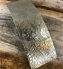 NSP43 = Patterned Nickel Silver Sheet ''Paisley Garden'' 2'' x 6'' (Choose Gauge)