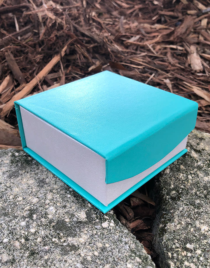 DBX4351 = Deluxe Magnetic Teal/White Combination Box 3-3/8'' x 3-3/8'' x 1-3/8'' (Each)