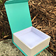 DBX4351 = Deluxe Magnetic Teal/White Combination Box 3-3/8'' x 3-3/8'' x 1-3/8'' (Each)