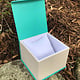 DBX4352 = Deluxe Magnetic Teal/White Watch Box 4'' x 4'' x 2-1/4'' (Each)