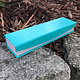 DBX4353 = Deluxe Magnetic Teal/White Bracelet Box 8-3/4'' x 2-1/4'' x 1'' (Each)