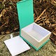 DBX4354 = Deluxe Magnetic Teal/White Earring/Pendant Box (Each)