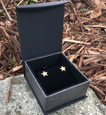 DBX4254 = Deluxe Magnetic Black/Silver Earring/Pendant Box (Each)