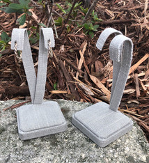 DER7723 = Grey Linen Earring Stand  4-1/4''H  (Pkg of 2)