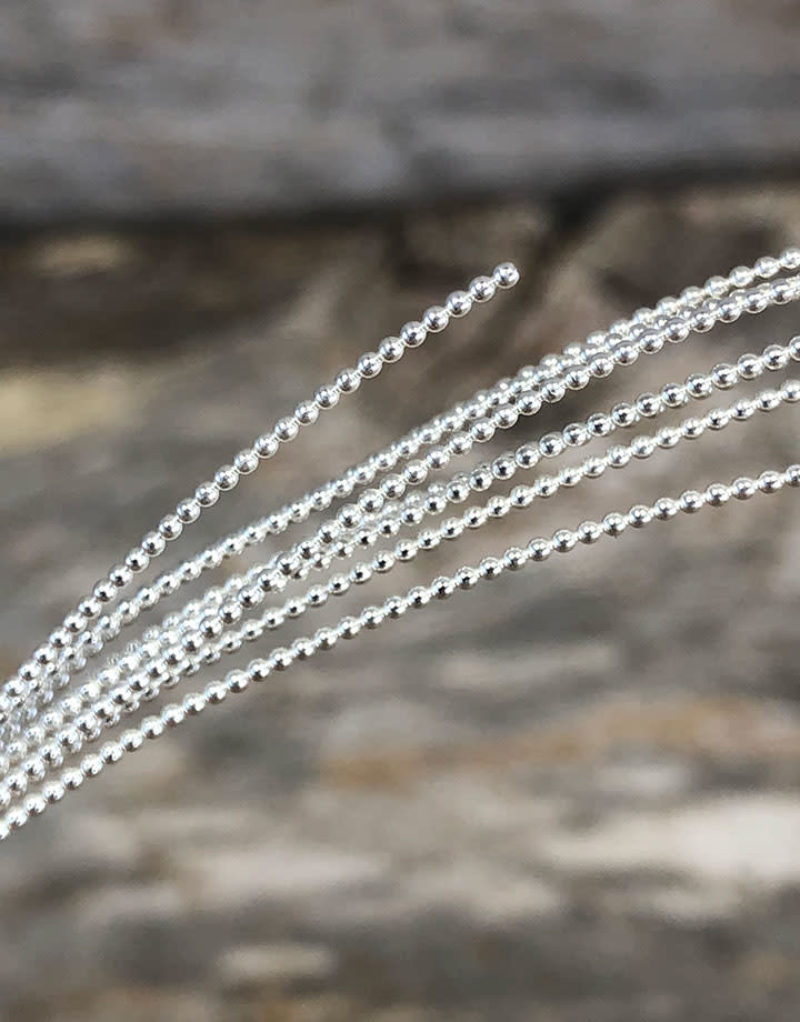 SBW19 = Sterling Beaded Wire 19ga 0.9mm  Dead Soft (Sold per foot)