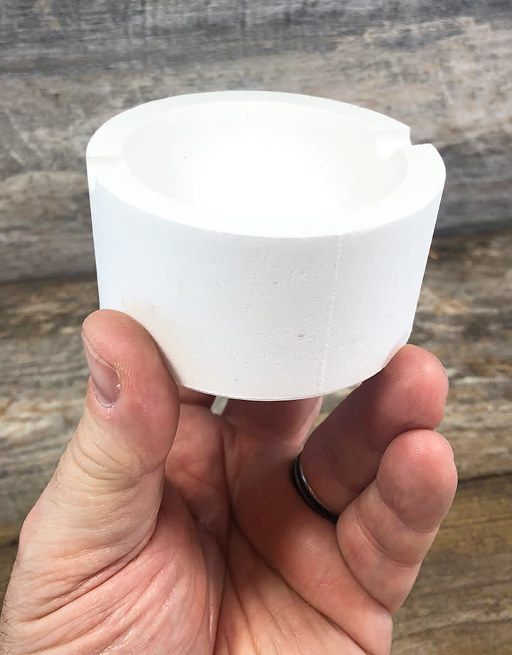 PMC Supplies 2kg Ceramic Flange Crucible Holder—MF Series, White. For Gold Melting Furnace, Jewelry Casting.