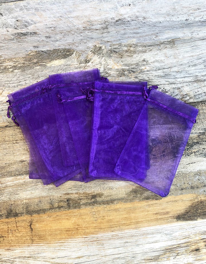 DBX1294PU = Organza Drawstring Pouch Purple 4"x5" (Dozen)