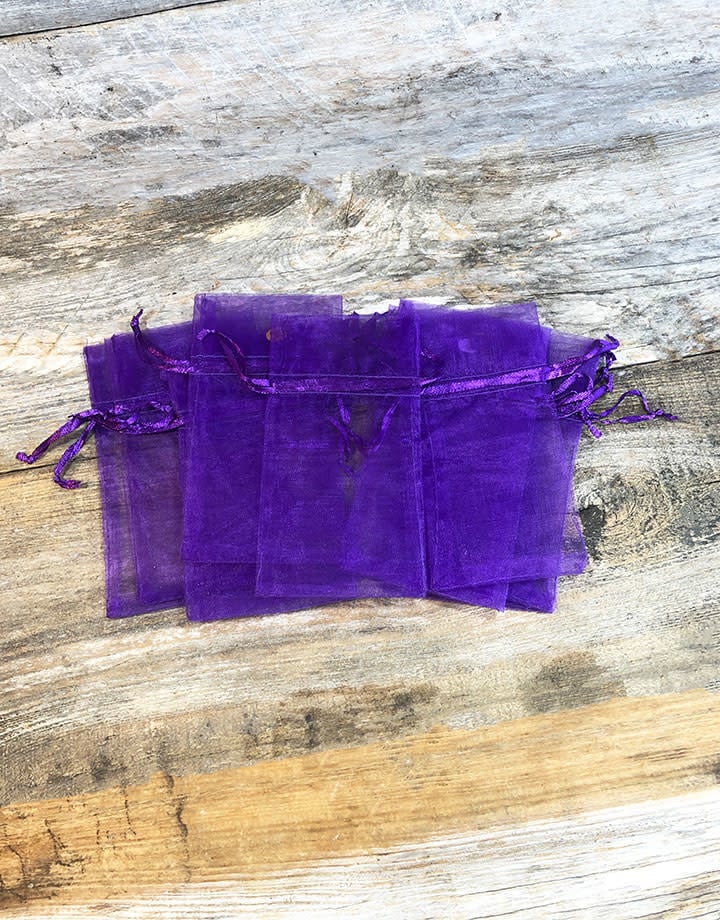 DBX1293PU = Organza Drawstring Pouch Purple 3"x4" (Dozen)