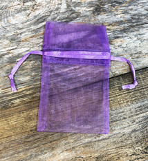 DBX1292PU = Organza Drawstring Pouch Purple 3-1/2''x3-1/2'' (Dozen)