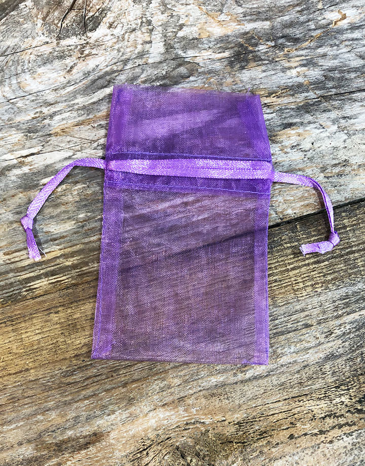 DBX1292PU = Organza Drawstring Pouch Purple 3-1/2''x3-1/2'' (Dozen)