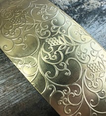 BSP49 = Patterned Brass Sheet ''Grapevine'' 2'' x 6'' (Choose Gauge)