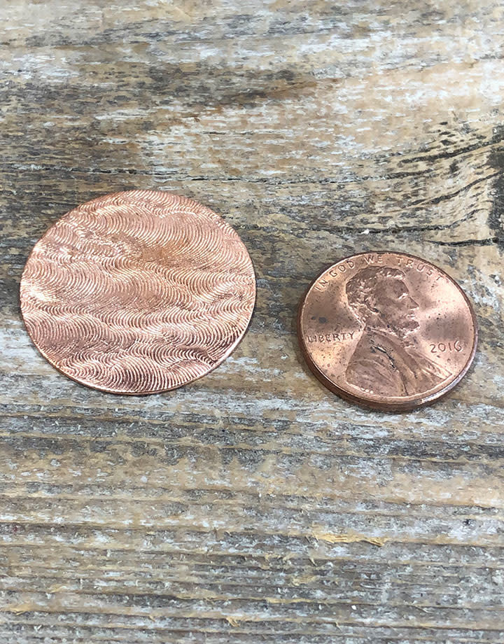 CSP654 = Pattern Copper Disc 1" x 24ga "Cloud" (Pkg/6)