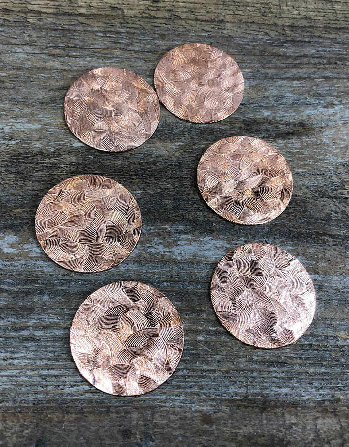 CSP652 = Pattern Copper Disc 1" x 24ga "Curvy" (Pkg/6)