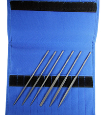 FI6704 = Grobet Needle File Set 4 Cut - 5-1/2" with Pouch (6 Pcs)