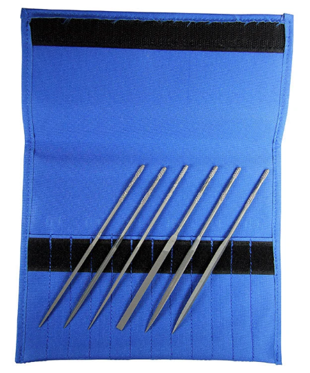 FI6704 = Grobet Needle File Set 4 Cut - 5-1/2" with Pouch (6 Pcs)