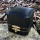 DBX1136 = Gold Latch Leatherette Ring  Box