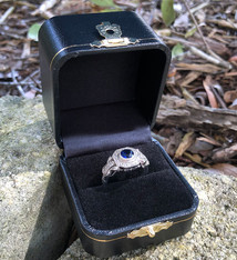 DBX1136 = Gold Latch Leatherette Ring  Box