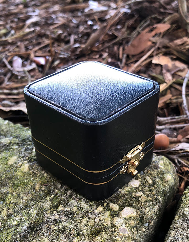 DBX1146 = Gold Latch Leatherette Earring Box