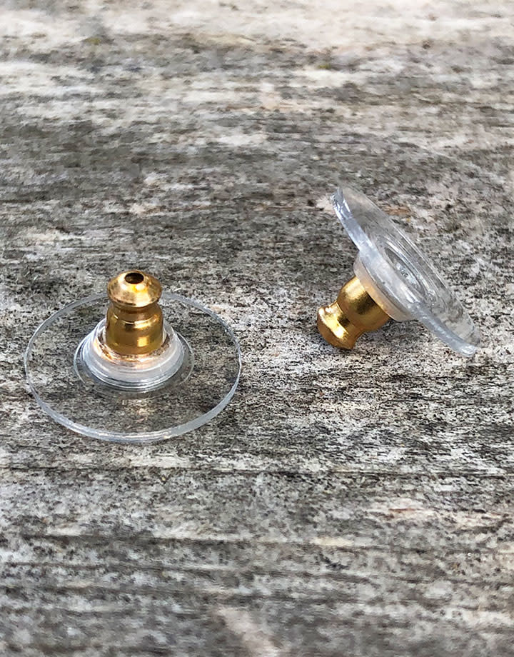 909C-82 = Comfort Clutch Earring Backs Yellow Base Metal (Pkg of 100)