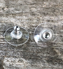 909CW-82 = Comfort Clutch Earring Backs White Base Metal (Pkg of 100)