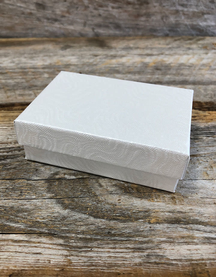 DBX2832W = BOXES - COTTON FILLED WHITE  3-1/4'' x 2-1/4'' x 1''  CASE 100