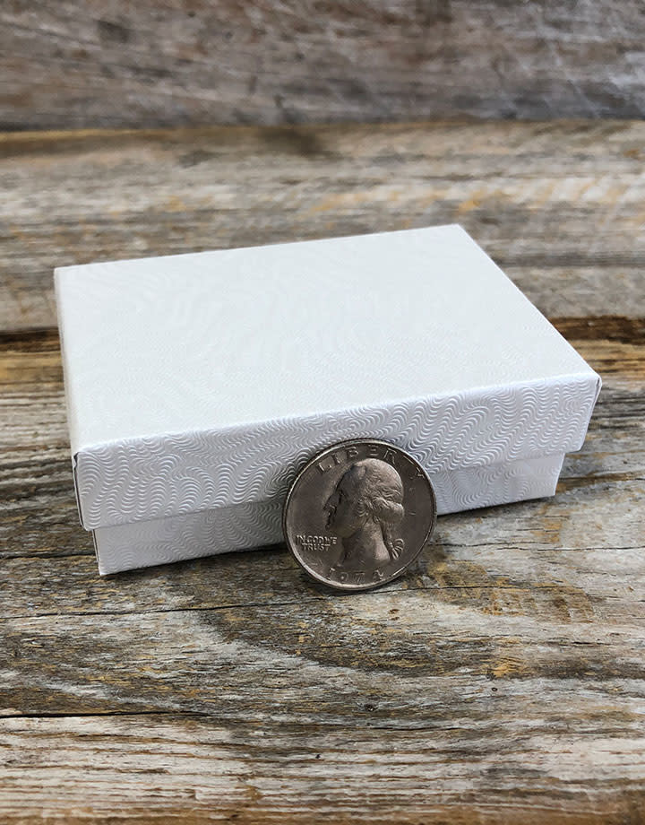 DBX2832W = BOXES - COTTON FILLED WHITE  3-1/4'' x 2-1/4'' x 1''  CASE 100