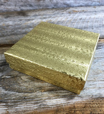 DBX2833G = BOXES - COTTON FILLED GOLD FOIL  3-1/2'' x 3-1/2'' x 1''  CASE 100