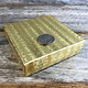 DBX2833G = BOXES - COTTON FILLED GOLD FOIL  3-1/2'' x 3-1/2'' x 1''  CASE 100