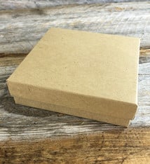 DBX2833K = Cotton Filled Box Kraft Color 3-1/2'' x 3-1/2'' x 1''  (Case of 100)