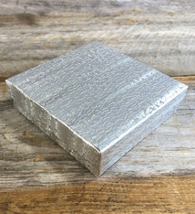 DBX2833S = BOXES - COTTON FILLED SILVER FOIL  3-1/2'' x 3-1/2'' x 1''  CASE 100