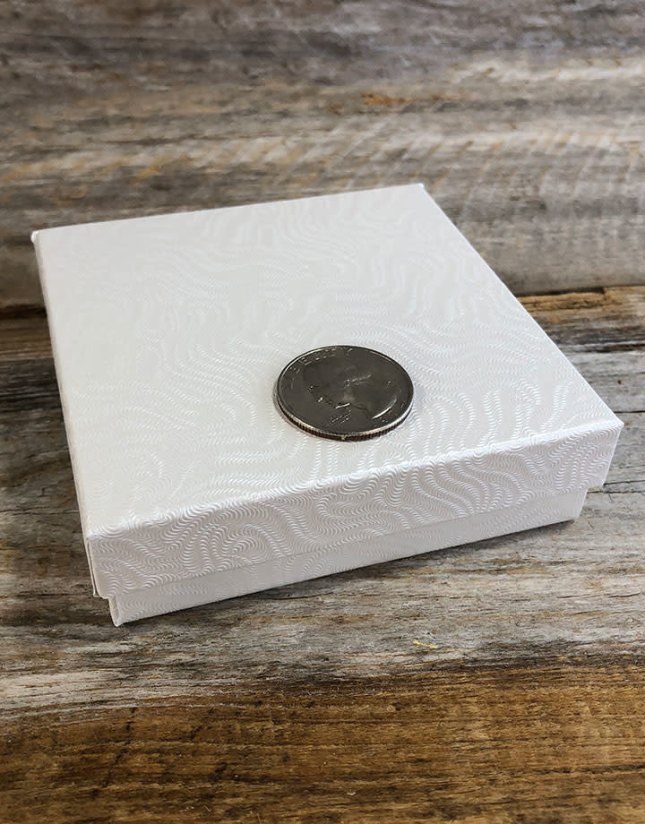 DBX2833W = BOXES - COTTON FILLED WHITE  3-1/2'' x 3-1/2'' x 1''  CASE 100