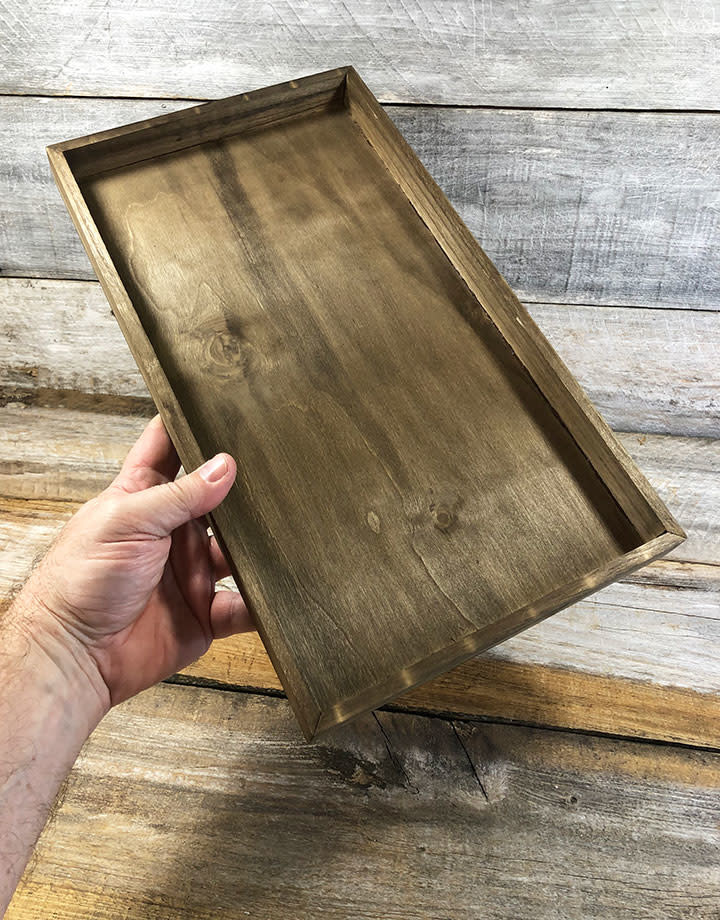 DTR2100 = Stackable Ash Finish Wooden Display Tray 1" deep