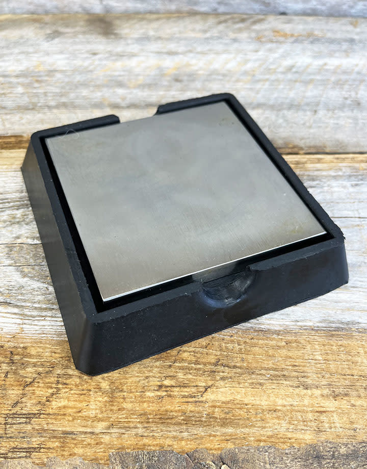 AN541 = Steel Bench Block with Removable Rubber Base 3-7/8" x 3-7/8" x 1/2"