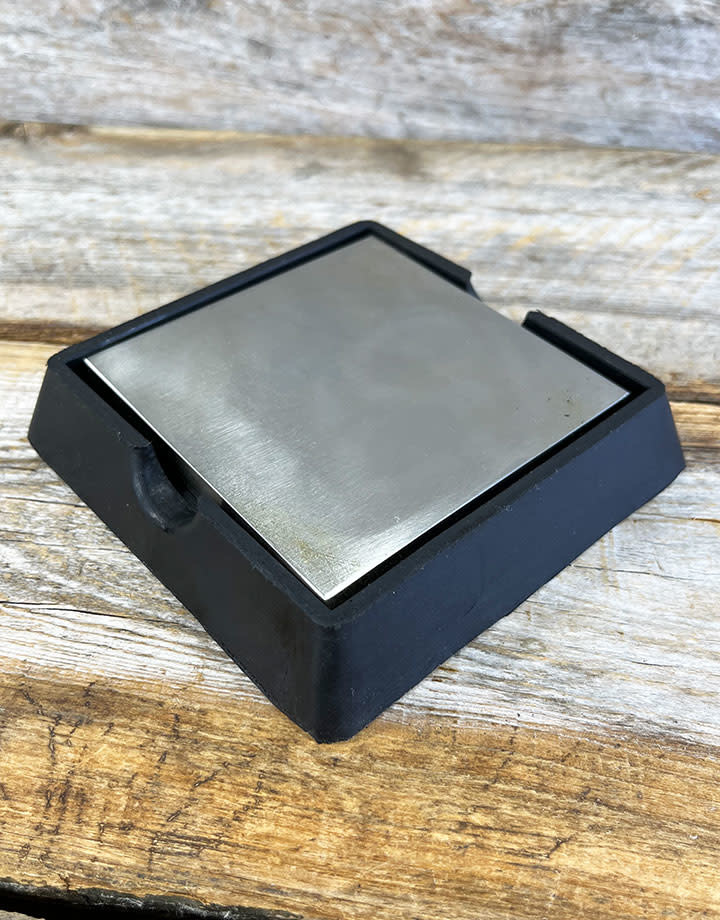 AN541 = Steel Bench Block with Removable Rubber Base 3-7/8" x 3-7/8" x 1/2"