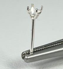 103S-3.0 = Sterling Cast Earring 4 Prong 3mm (Pair) Martini Glass Style