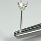 103S-3.0 = Sterling Cast Earring 4 Prong 3mm (Pair) Martini Glass Style