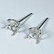 103S-6.0 = Sterling Cast Earring 4 Prong 6mm (Pair) Martini Glass Style
