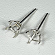 103S-5.0 = Sterling Cast Earring 4 Prong 5mm (Pair) Martini Glass Style