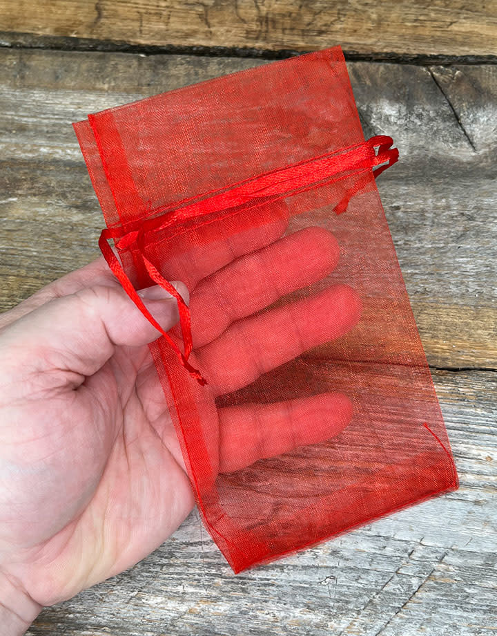 DBX1294R = Organza Drawstring Pouch Red 4"x5" (Dozen)