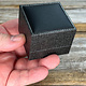 DBX3413 = Earring Box Premium Grey Mesh/Black Faux Leatherette