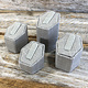 DRG7001 = Grey Linen 4pcs Ring Stand Set with Clips