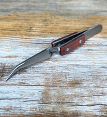 TW377 = Curved Cross Lock Fiber Grip Tweezers 4"