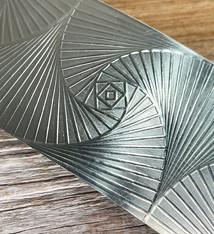 NSP50 = Patterned Nickel Silver Sheet ''Spiral Geometry'' 2'' x 6'' (Choose Gauge)