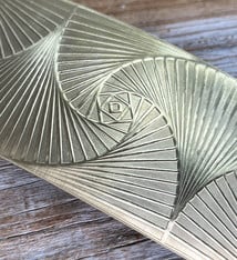 BSP50 = Patterned Brass Sheet ''Spiral Geometry'' 2'' x 6'' (Choose Gauge)