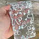 DBX1294HW = Organza Drawstring Pouches White with Silver Hearts 4''x5'' (Pkg/10)