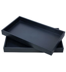 DTR1101 = TRAY STACKABLE  BLACK 1-1/2'' DEEP