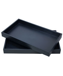 DTR1101 = TRAY STACKABLE  BLACK 1-1/2'' DEEP