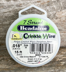 CD40718CW-15 = Beadalon 7  .018" CRINKLE WIRE BRIGHT 15 FT Spool